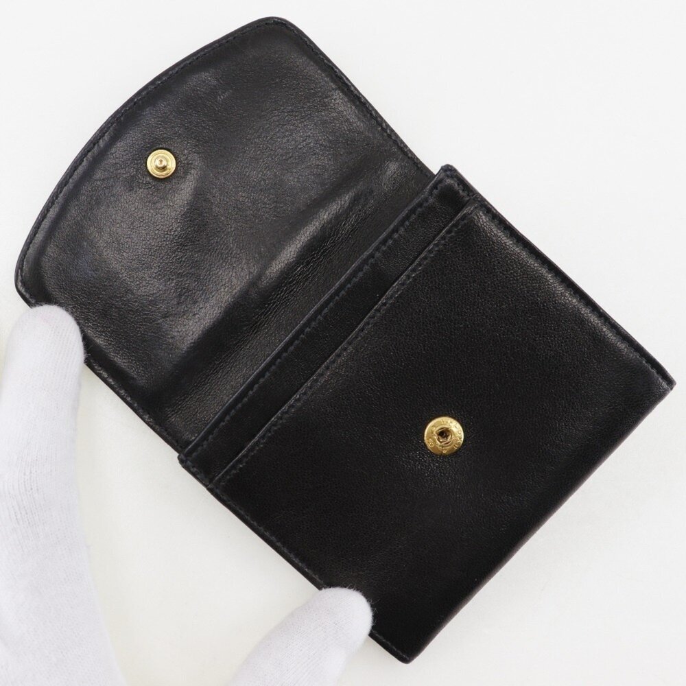 CHANEL Authentic Black Lambskin Leather Logo Wallet - Picture 5 of 11